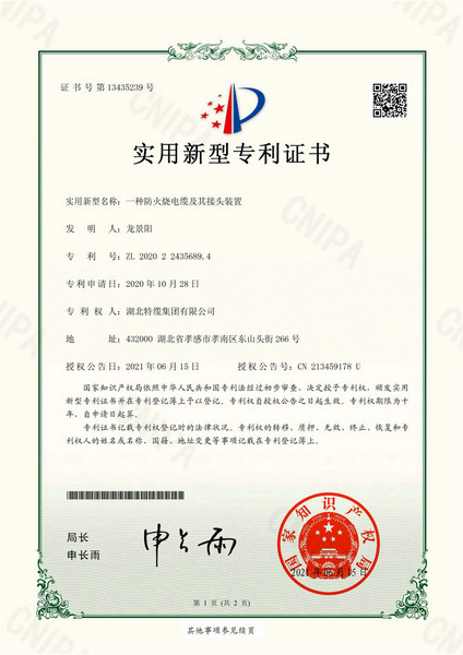 一种防火烧电缆及其接头装置